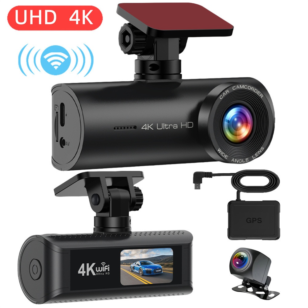 Cross-Bordr 4K Dash Cam Front And Rar Dual Camra Wifi Ultra HD Night Vision 24H Parking Monitoring GPS Rvrsing_voghion.com