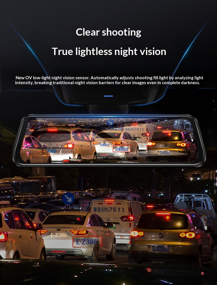 Dashcam specchietto retrovisore streaming media visione notturna_voghion.com