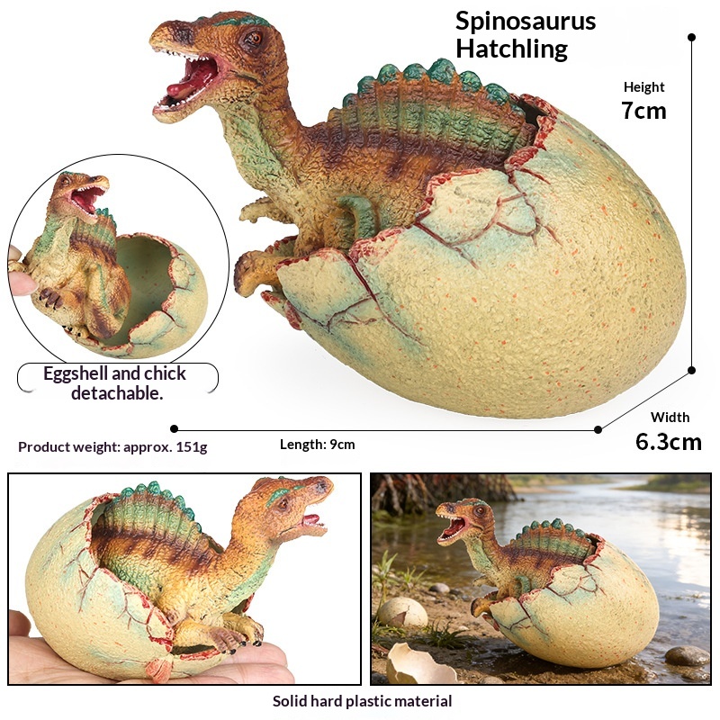 Simulated Hatched Dinosaur Egg Baby Model Toy Solid T-Rex Spinosaurus Velociraptor Pachycephalosaurus Pterosaur Figurine_voghion.com