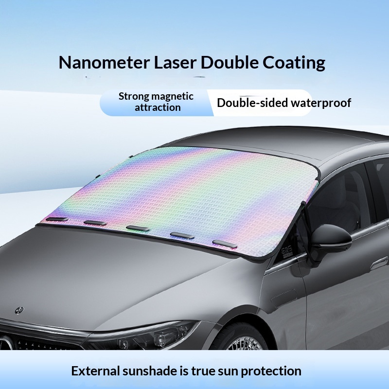Door Clip Laser Sunshade Front Windshield Sun Protection Heat Insulation Light Blocking Umbrella Car Curtain Board_voghion.com