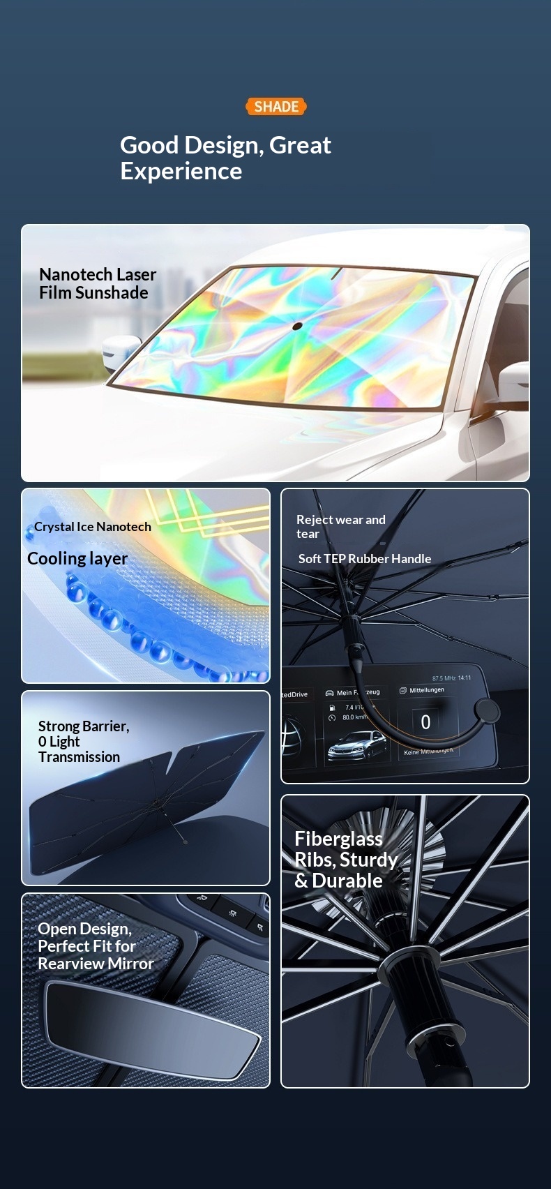 Parasole per parabrezza auto laser iridescente termico_voghion.com