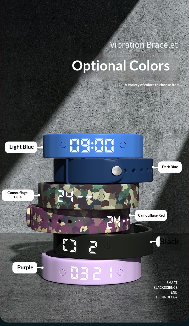 Alarm Clock Reminder Countdown Rechargeable Student Electronic Bracelet Gift Electric Watch_voghion.com