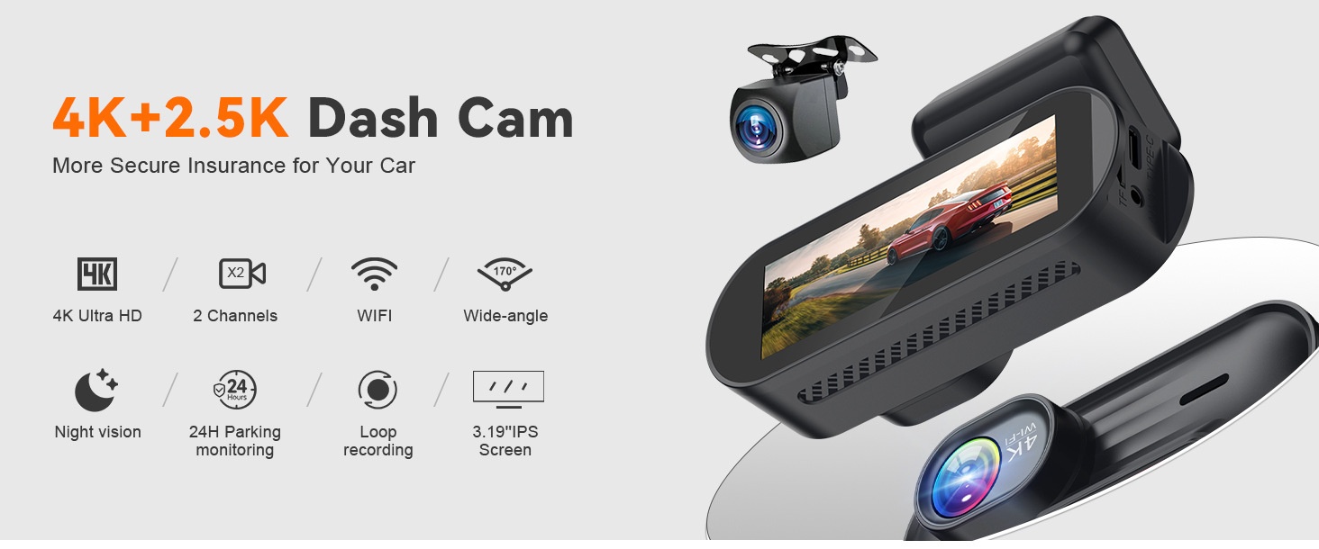 4k Dashcam Mit Front- Und Rückkamera Gps Und Nachtsichtmodus_voghion.com