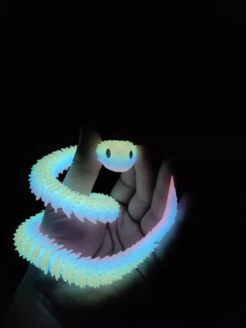 3D Printed Luminous Egg Viper Joint Movable Simulation Small Snake Model Creative Children's Toy Figurine Display_voghion.com