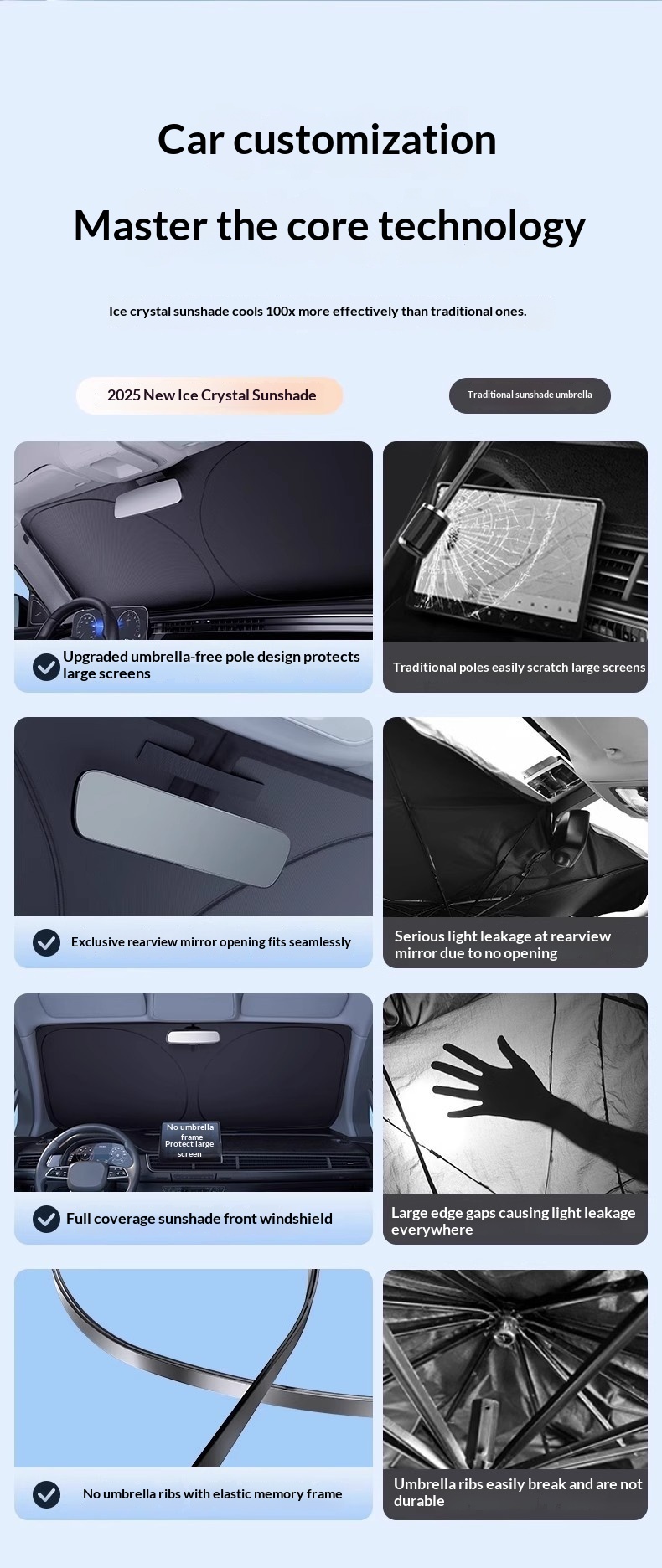 Protezione solare laser per interni auto, parasole rinfrescante per parabrezza anteriore_voghion.com