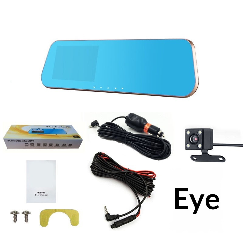 Dashcam med backspegel och dubbelkamera för fram och bak_voghion.com