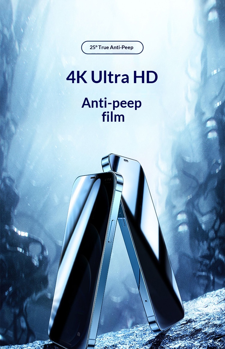 High-end Electroplated Privacy Protector For 17/16, IPhone 15 Pro Max Tempered Glass Screen Protector, Compatible_voghion.com