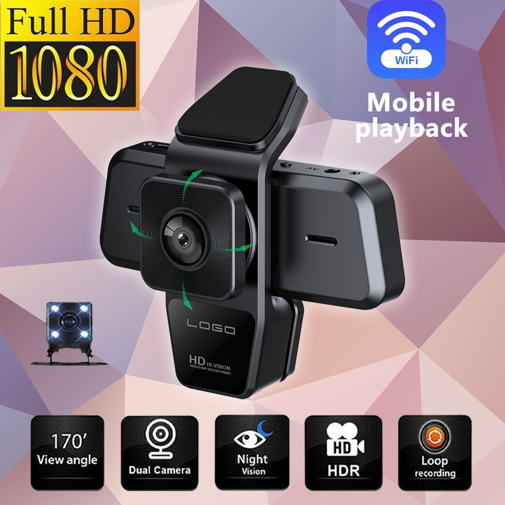 2025 Cross-Border HD Dash Cam 3-Channel 1080P Recorder Camera Phone Playback Video_voghion.com