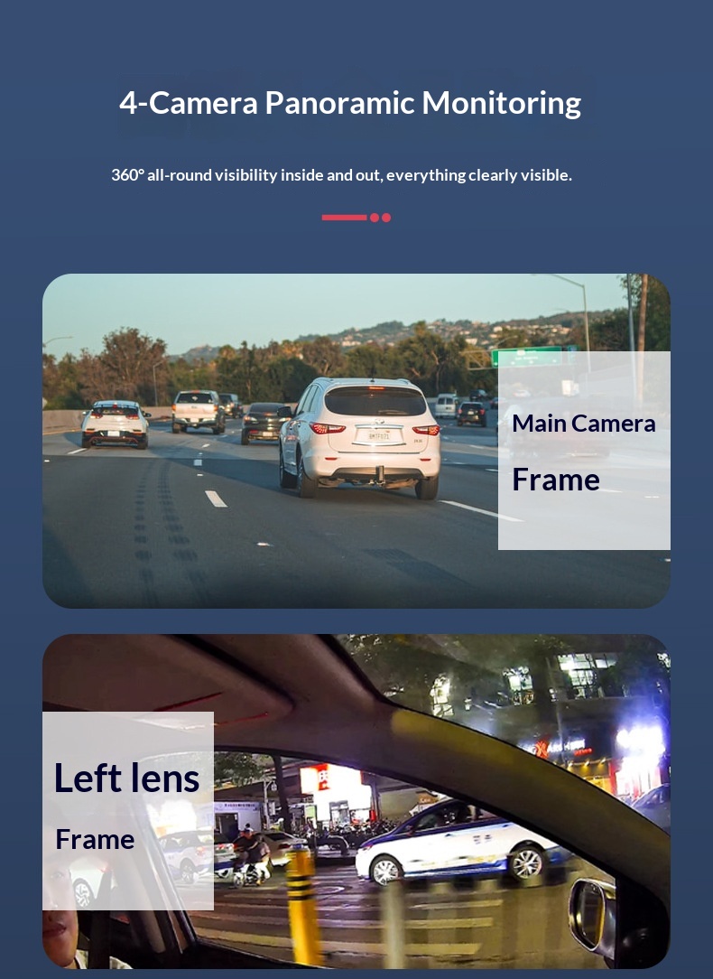 Caméra embarquée 4K HD transfrontalière 2025 avec connexion Wi-Fi et téléphone portable, vision nocturne Starlight, double enregistreur DVR pour voiture et enregistrement quadruple._voghion.com