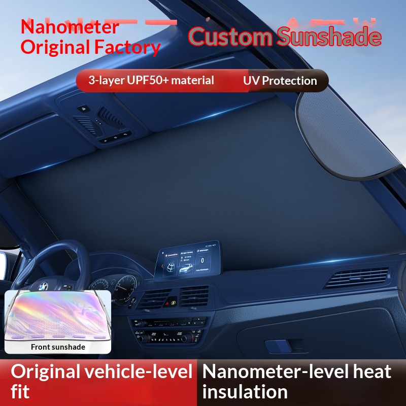 Verdickter, magnetischer Laser-Sonnenschutz für die Frontpartie von Limousinen und SUVs – Hitzeisolierung und Sonnenschutz._voghion.com