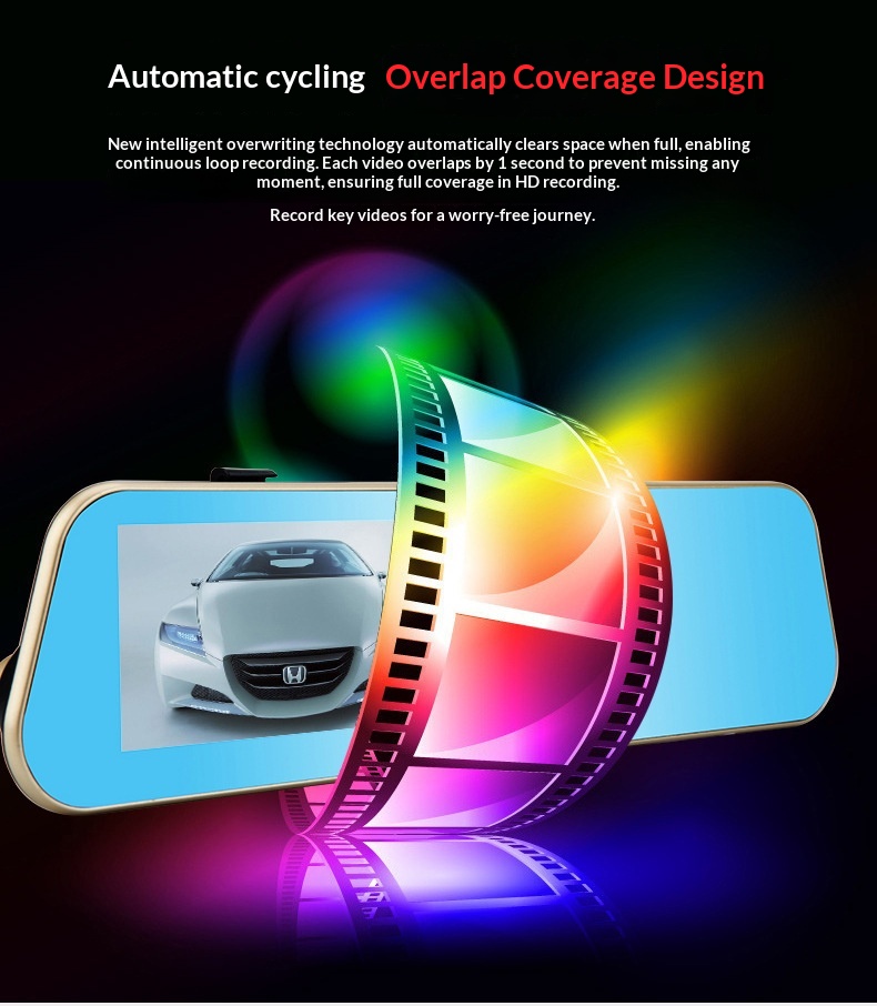 Dashcam med backspegel och dubbelkamera för fram och bak_voghion.com