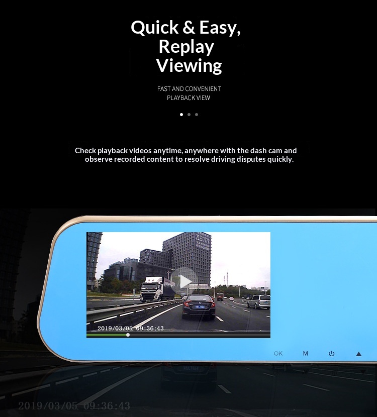 Dashcam med backspegel och dubbelkamera för fram och bak_voghion.com