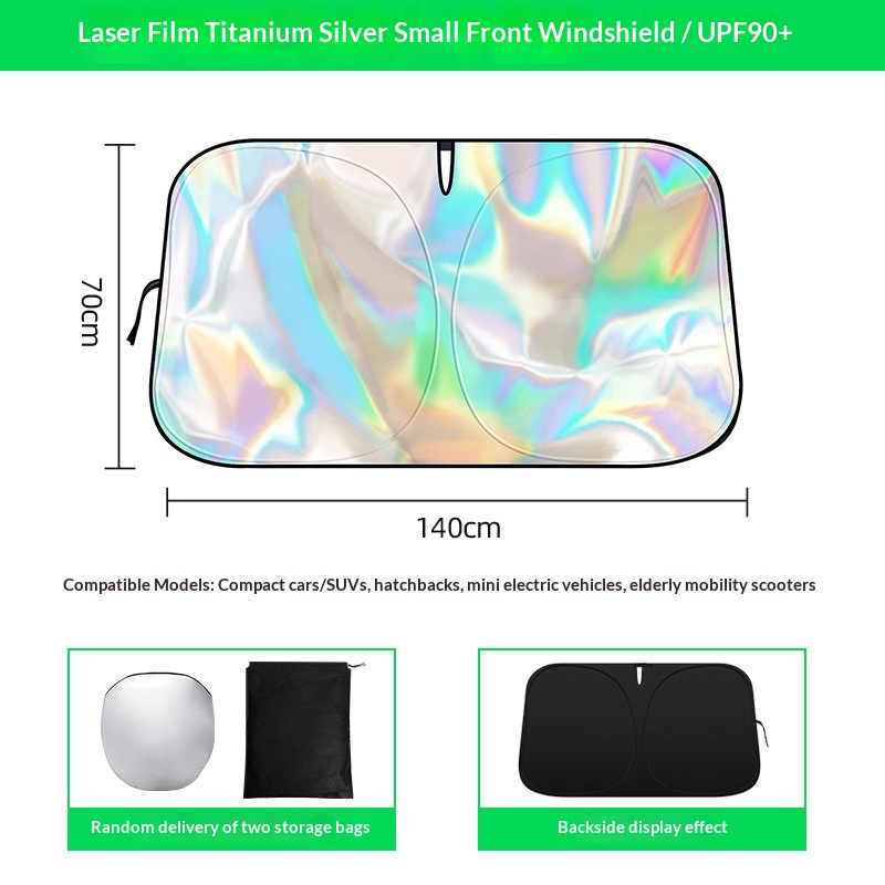 Protezione solare laser per interni auto, parasole rinfrescante per parabrezza anteriore_voghion.com