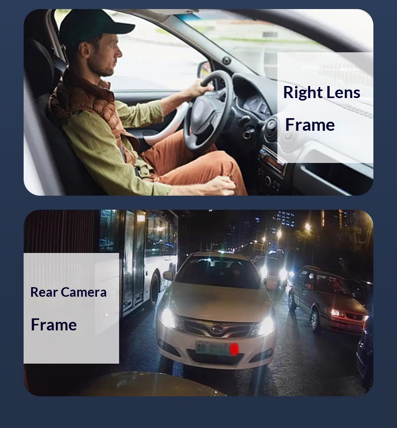 Caméra embarquée 4K HD transfrontalière 2025 avec connexion Wi-Fi et téléphone portable, vision nocturne Starlight, double enregistreur DVR pour voiture et enregistrement quadruple._voghion.com