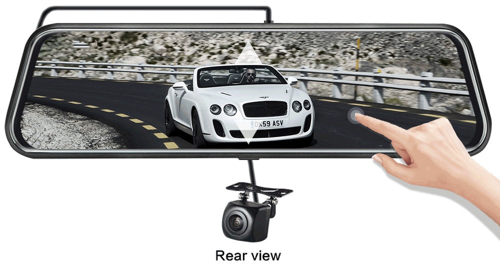 Espelho retrovisor dashcam dvr 10 polegadas dual 1080p hd_voghion.com