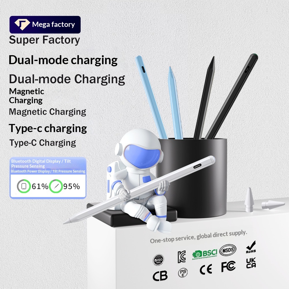 Compatible avec l'Apple Pencil capacitif de deuxième génération, stylet magnétique à chargement par ordinateur et écran tactile._voghion.com
