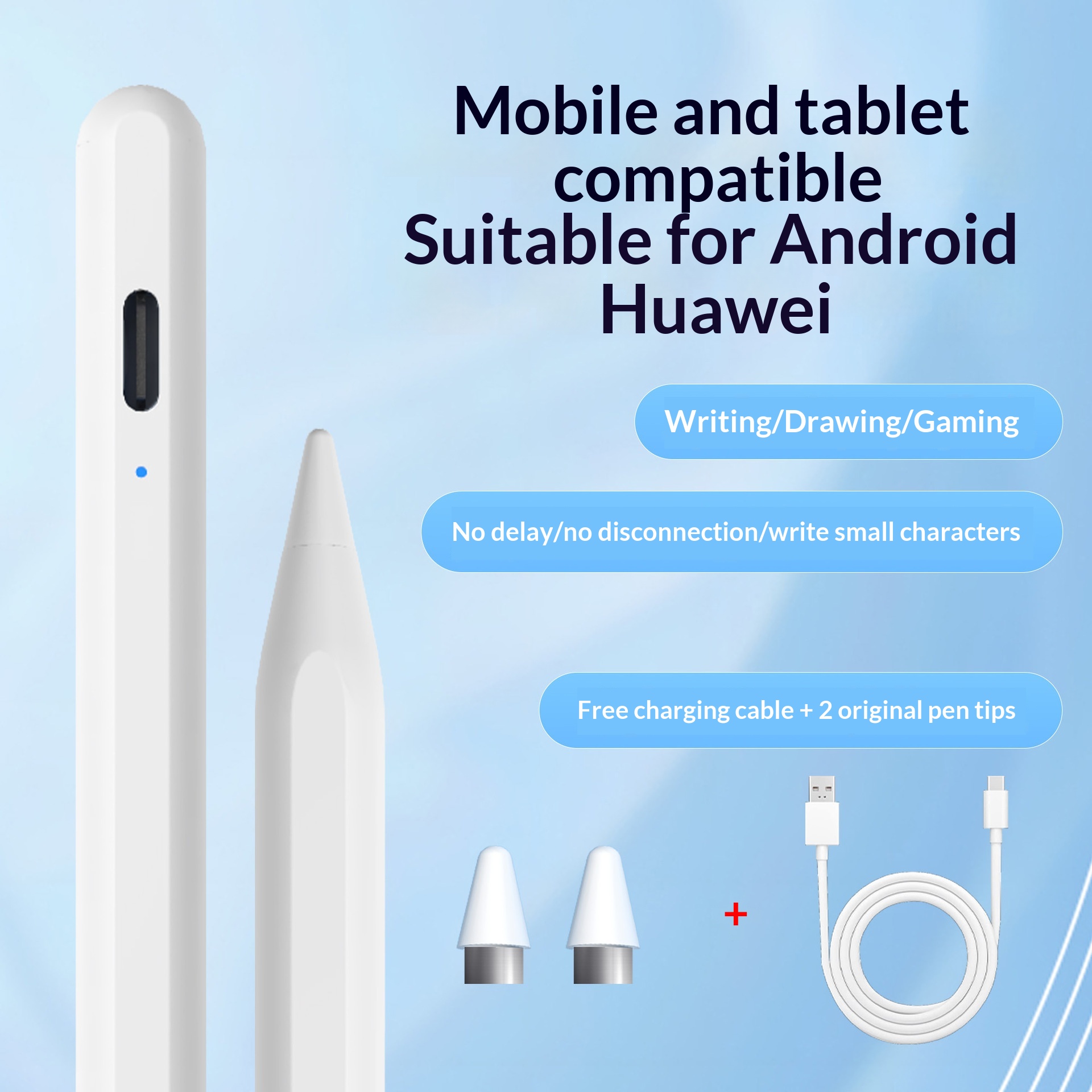 Stylet capacitif universel compatible avec les tablettes Huawei et les smartphones Android (certains modèles), stylet pour écrans tactiles._voghion.com