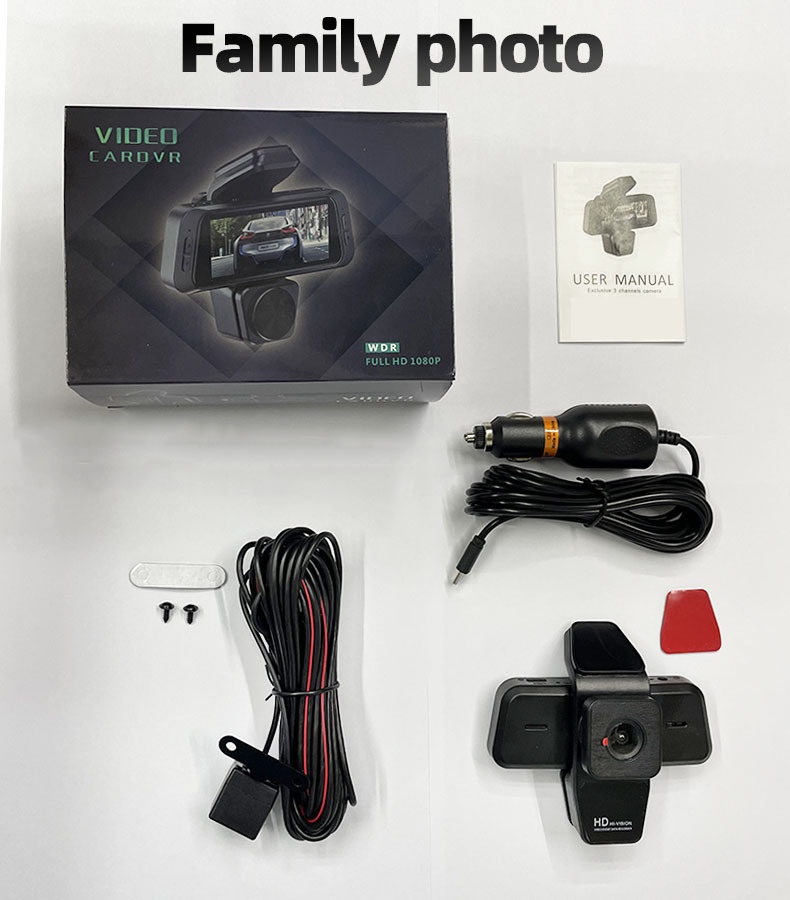 2025 Cross-Border HD Dash Cam 3-Channel 1080P Recorder Camera Phone Playback Video_voghion.com