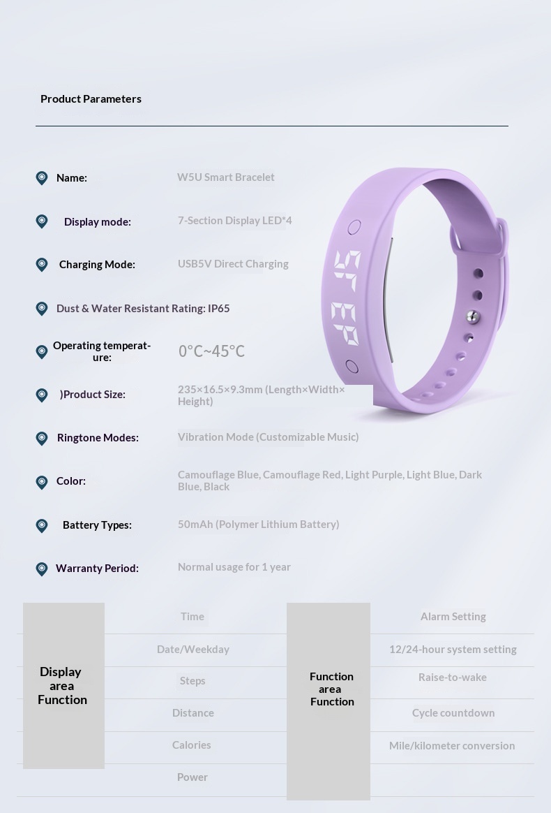 Alarm Clock Reminder Countdown Rechargeable Student Electronic Bracelet Gift Electric Watch_voghion.com