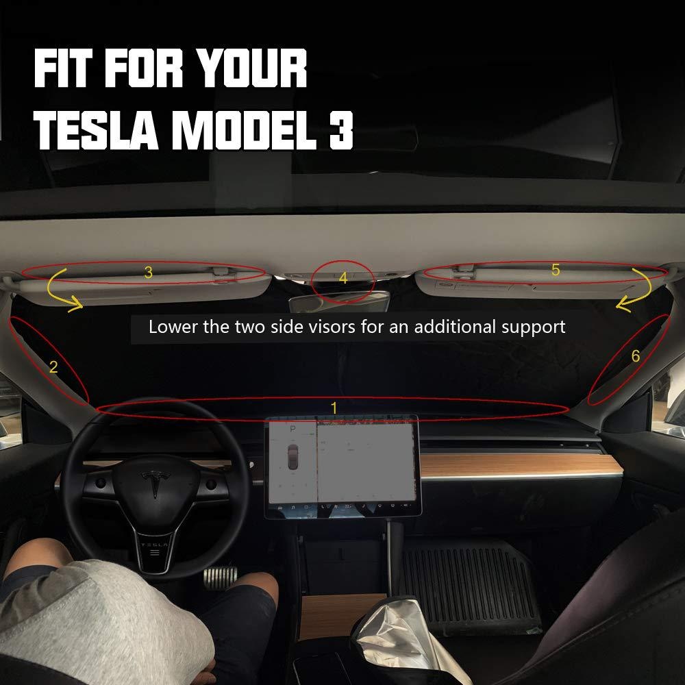 Adatto per parabrezza Tesla Model 3 Model Y 190T Parasole pieghevole per auto_voghion.com