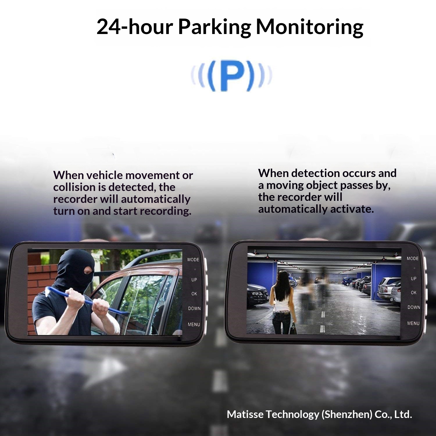 Cameră auto dvr dublă hd supraveghere și cameră marșarier ascunsă_voghion.com