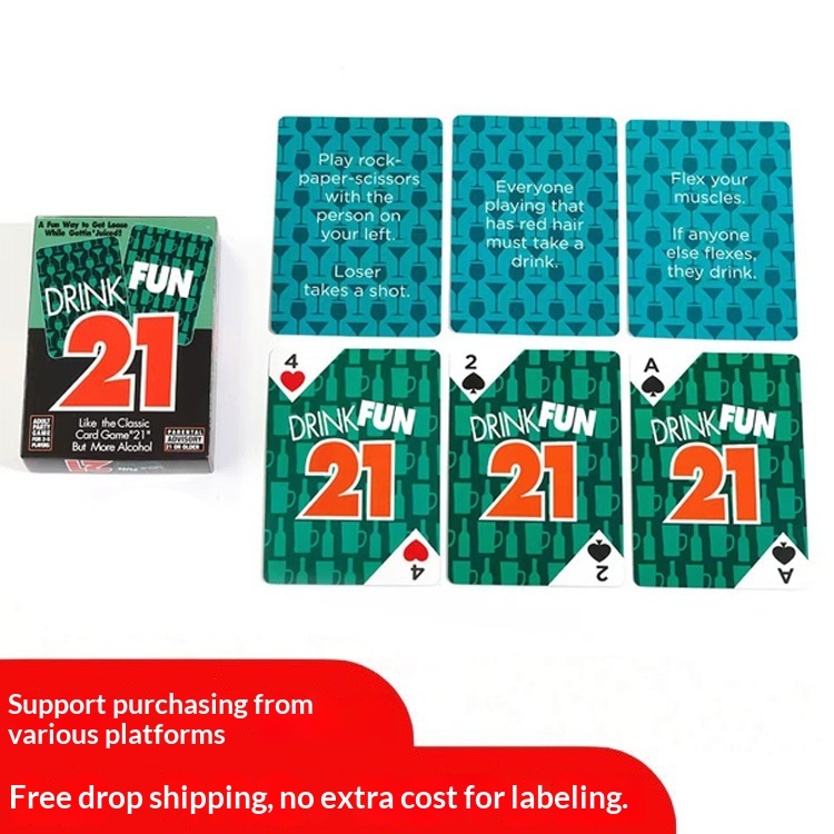 Cross-Border Drink Fun 21 Full English Romantic Drinking Couple Card Party Game_voghion.com