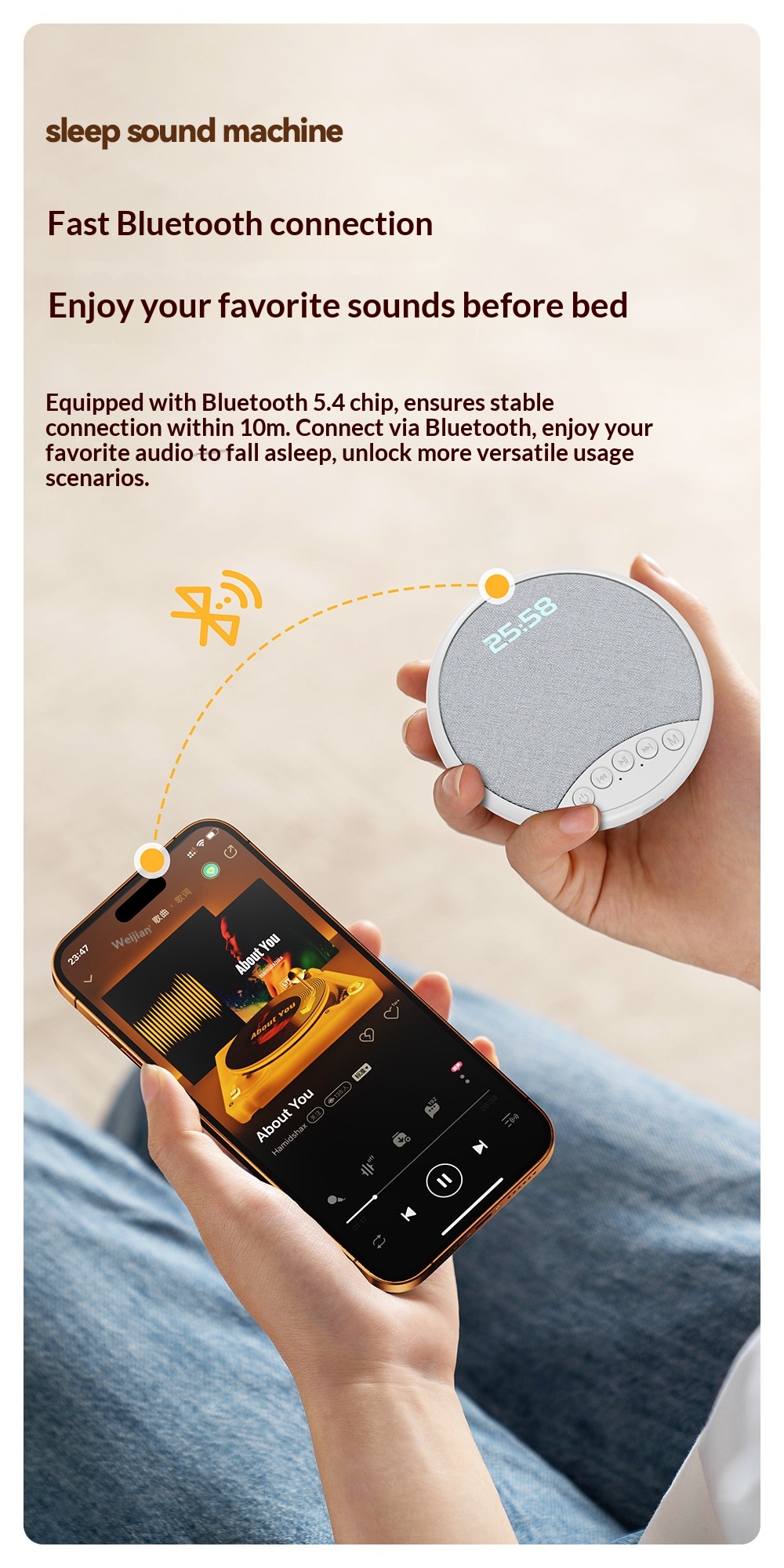 Multifunctional Digital Alarm Clock With White Noise And Speaker_voghion.com