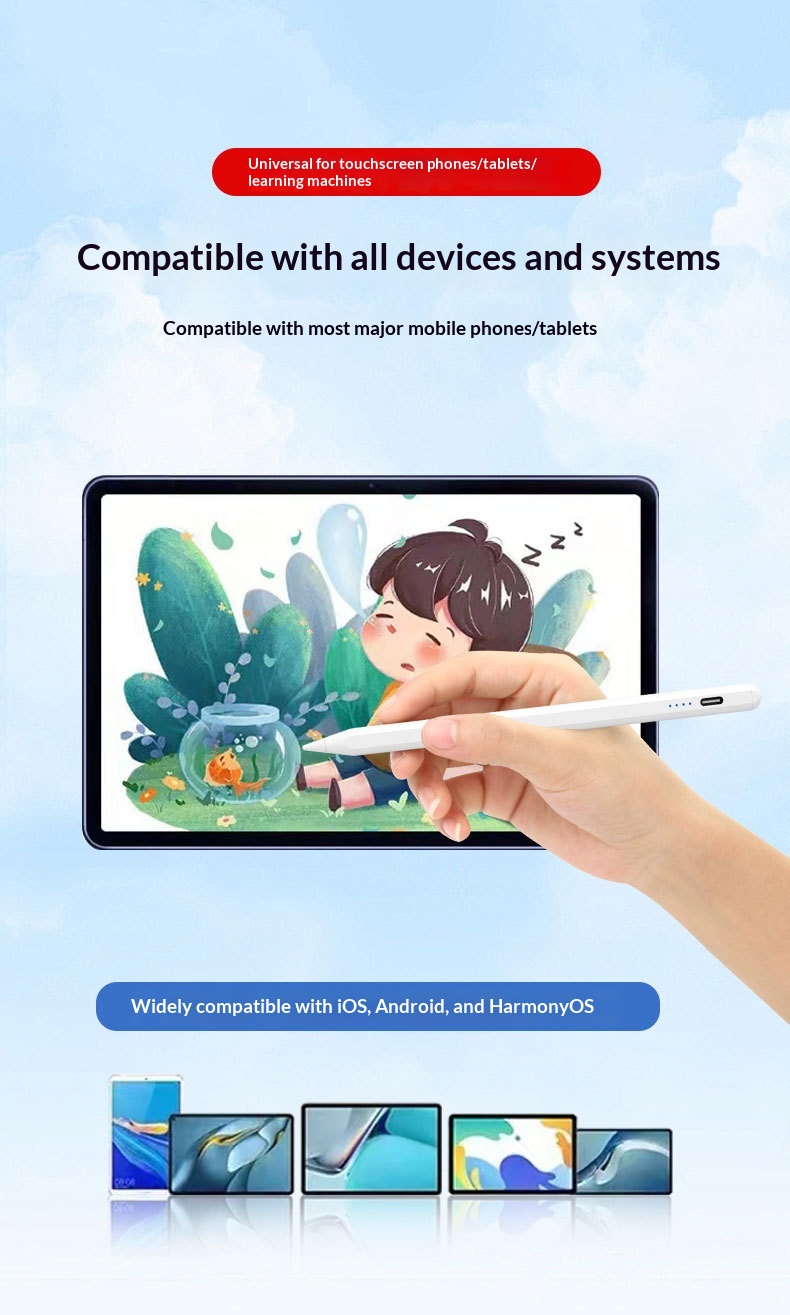 Universeller kapazitiver Touchscreen-Stift für Samsung iPad, kompatibel mit Tablets und Smartphones_voghion.com