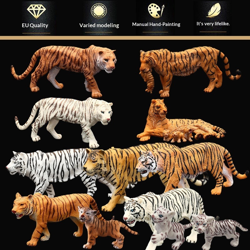 Realistic Toys Wild Animal Model Set Large Saber-Toothed Bengal Tiger Children's Play_voghion.com