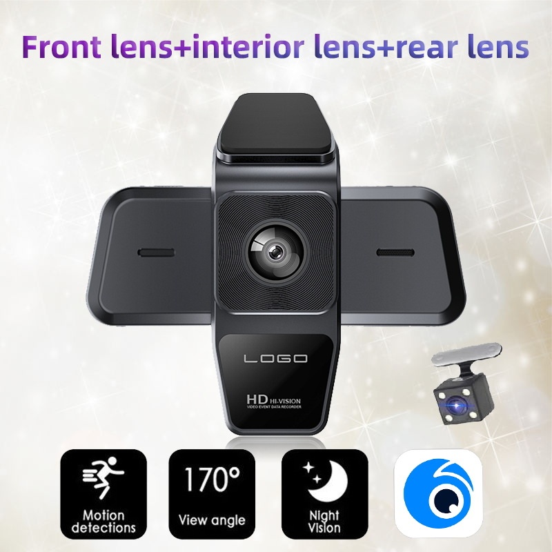 2025 Cross-Border HD Dash Cam 3-Channel 1080P Recorder Camera Phone Playback Video_voghion.com