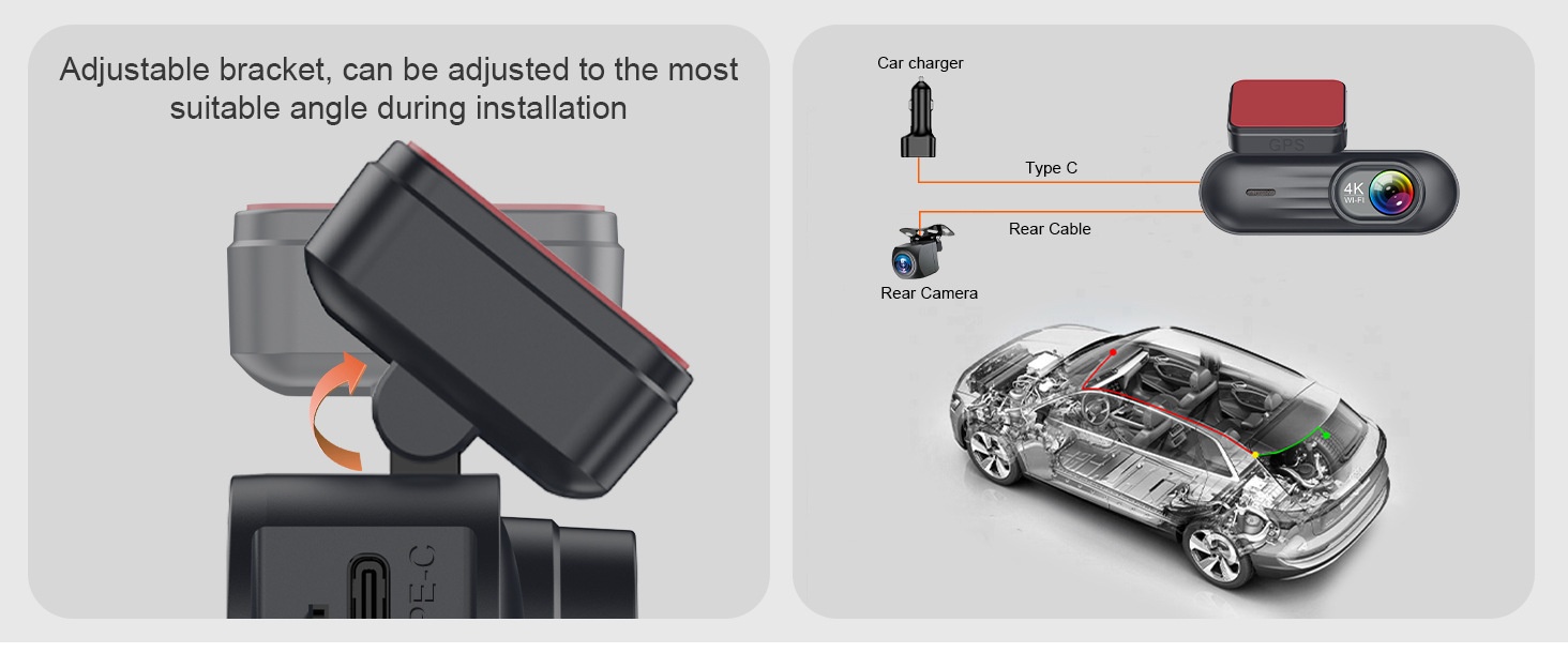 4k Dashcam Mit Front- Und Rückkamera Gps Und Nachtsichtmodus_voghion.com