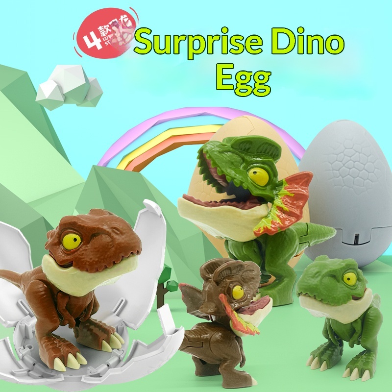 Uovo di dinosauro trasformabile per bambini, simpatico tirannosauro che morde le dita, scatola a sorpresa, modello di animale realistico per ragazzi_voghion.com
