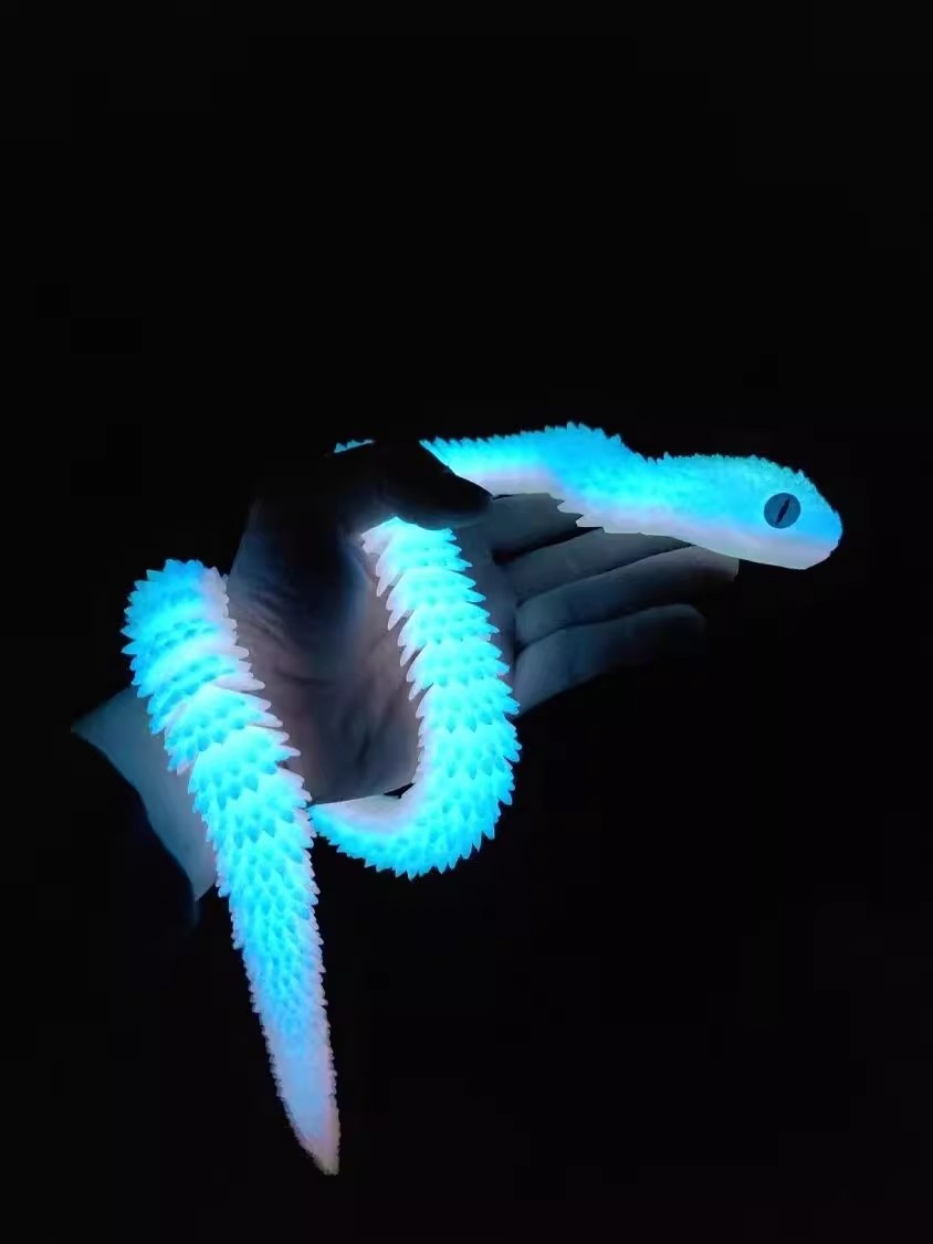 3D Printed Luminous Egg Viper Joint Movable Simulation Small Snake Model Creative Children's Toy Figurine Display_voghion.com