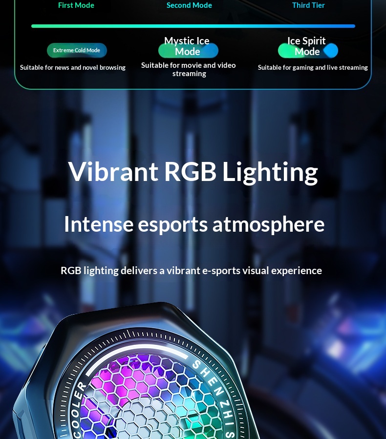 AI Temperature-Controlled Cooling Phone With Digital Display, Three-Level Adjustment, Magnetic Back Clip, Semiconductor_voghion.com