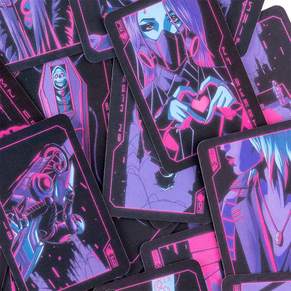 Cool Cyberpunk Neon Moon Lenormand Self-Owned Intellectual Property_voghion.com