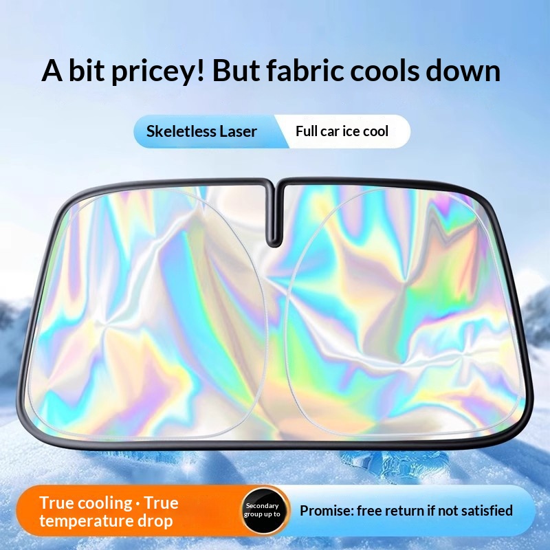 Protezione solare laser per interni auto, parasole rinfrescante per parabrezza anteriore_voghion.com
