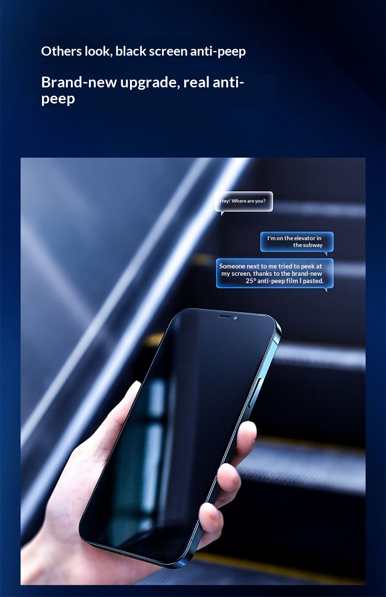 High-end Electroplated Privacy Protector For 17/16, IPhone 15 Pro Max Tempered Glass Screen Protector, Compatible_voghion.com