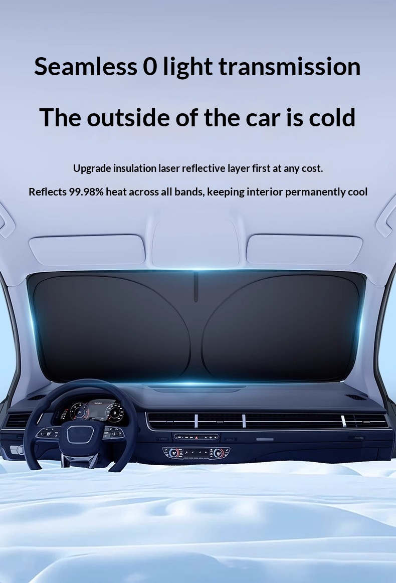 Protezione solare laser per interni auto, parasole rinfrescante per parabrezza anteriore_voghion.com