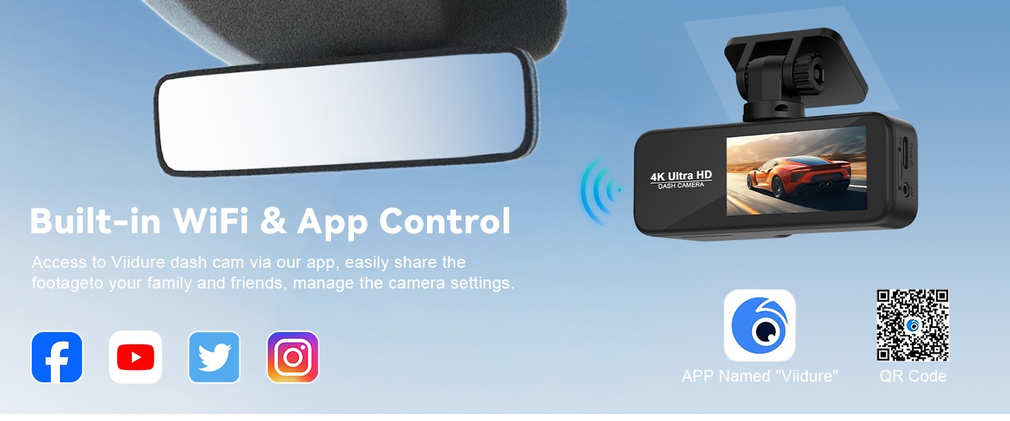 Dash cam 4k dual con gps vision nocturna gran angular y wifi_voghion.com