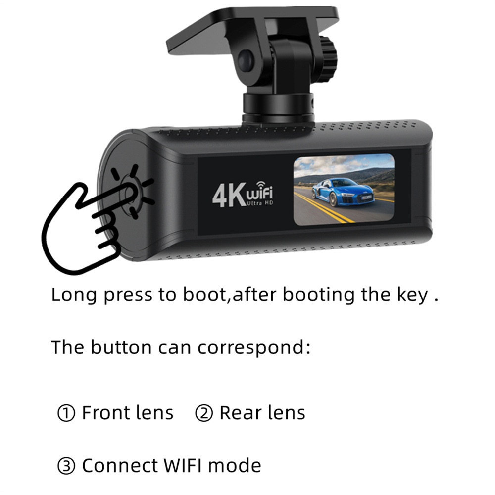 4k dashcam med front- og bagkamera wifi nattesyn gps_voghion.com