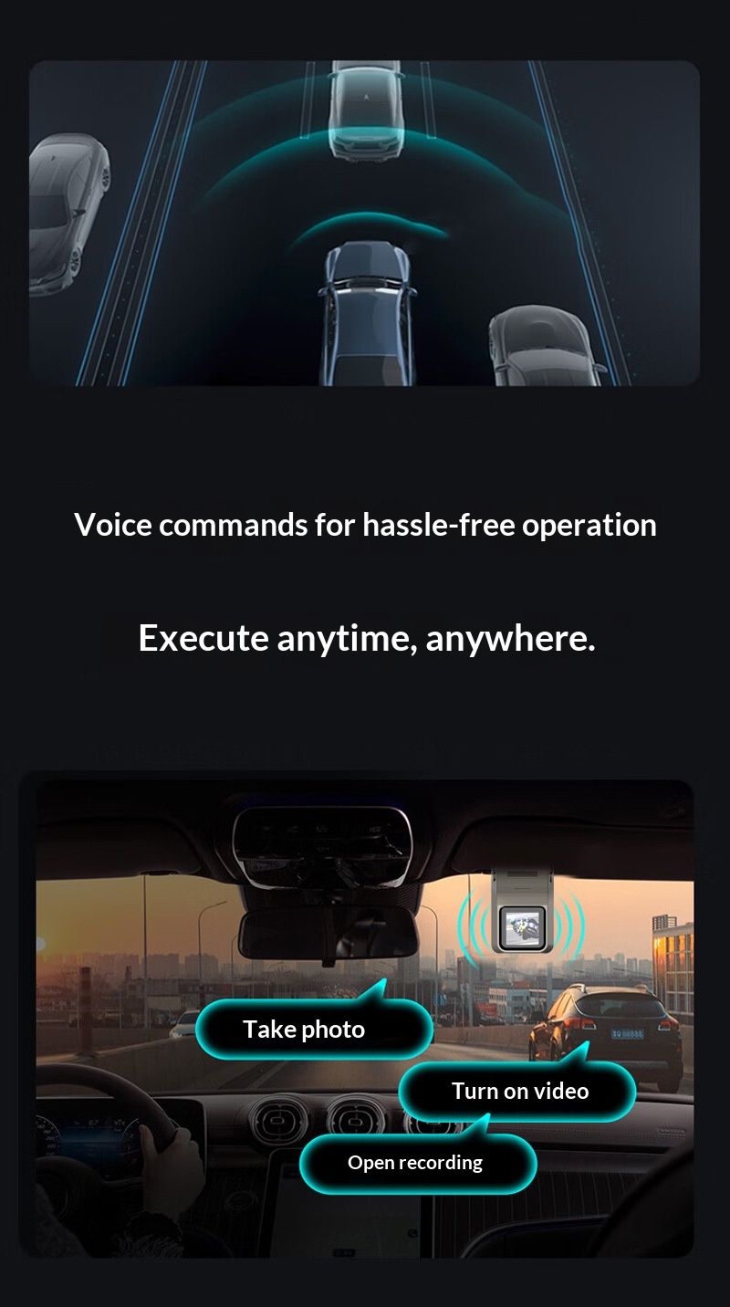 Dashcam 2k fram- och backkamera med parkeringsövervakning_voghion.com