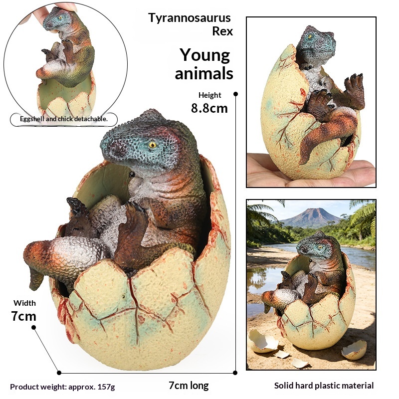 Dinosaur Egg Hatching Figure Realistic T-rex Spinosaurus Toy_voghion.com