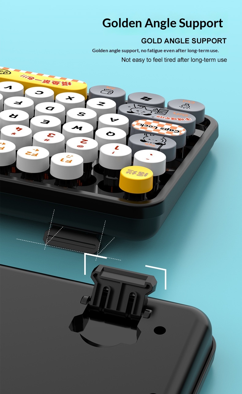 Retro Punk Keyboard And Mouse Set For Desktop And Laptop Pc_voghion.com