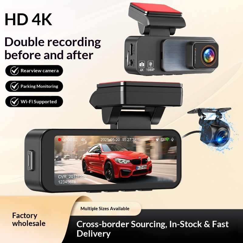 Foreign Trade HD Cam Front And Rear Dual Recording Multi-Language WiFi Support Night Vision Monitoring Car Recorder Dash_voghion.com