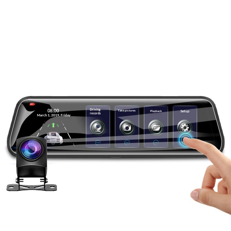 10inch Streaming Media Dash Cam HD Night Vision Mirror Front And Rear Dual Lens Car Rearview Camera_voghion.com