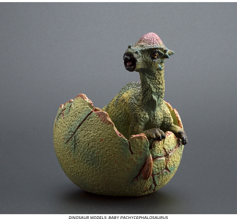 Grenzüberschreitendes, niedliches, realistisches Dinosaurier-Ei-Modell, solide, halb geschlüpfte, jurassische Triceratops, Brachiosaurus, Ankylosaurus Spielzeug_voghion.com