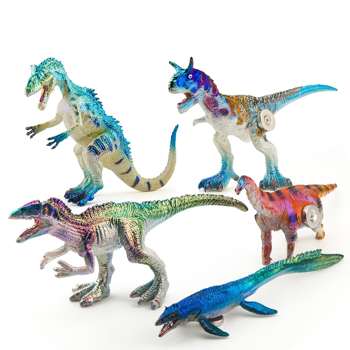 Cross-Border Creative Fridge Magnets Colorful Solid Simulation Dinosaur Model Children's Toy Set Decoration_voghion.com