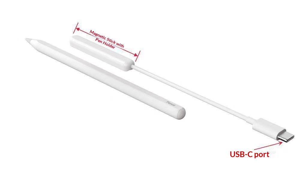 Stylet capacitif rechargeable compatible avec l'Apple Pencil 2e génération, stylet tactile à chargement magnétique sans fil_voghion.com