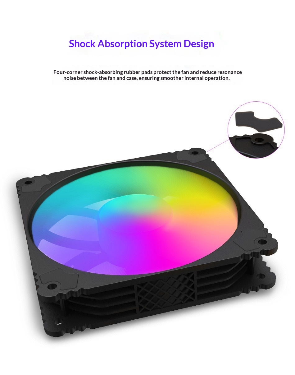Symphony Gehäuselüfter mit 12 cm LED-Beleuchtung (RGB, farbenfroh, leise)_voghion.com
