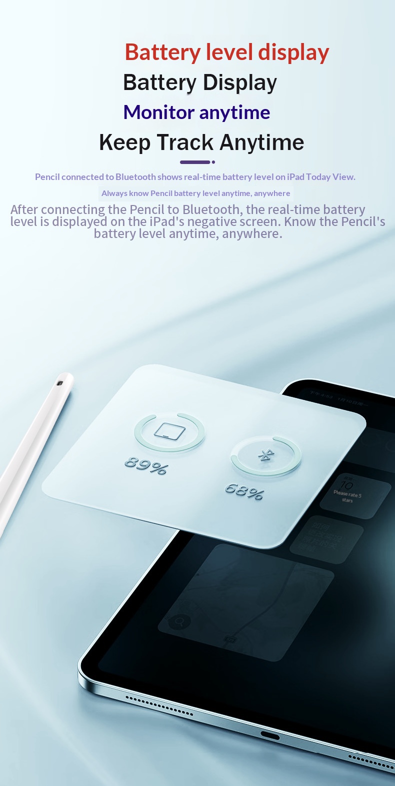 Compatible avec l'Apple Pencil capacitif de deuxième génération, stylet magnétique à chargement par ordinateur et écran tactile._voghion.com